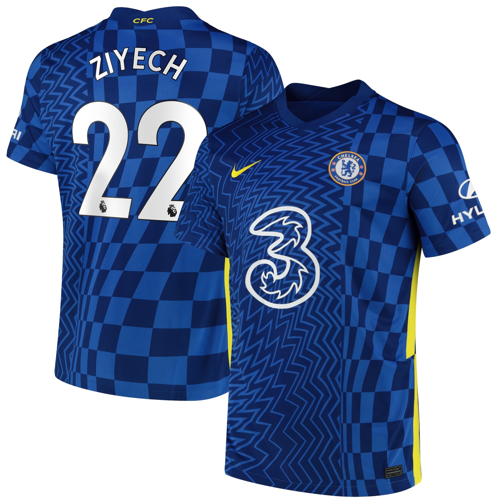 Chelsea Home Stadium Shirt 2021-22 with Ziyech 22 printing