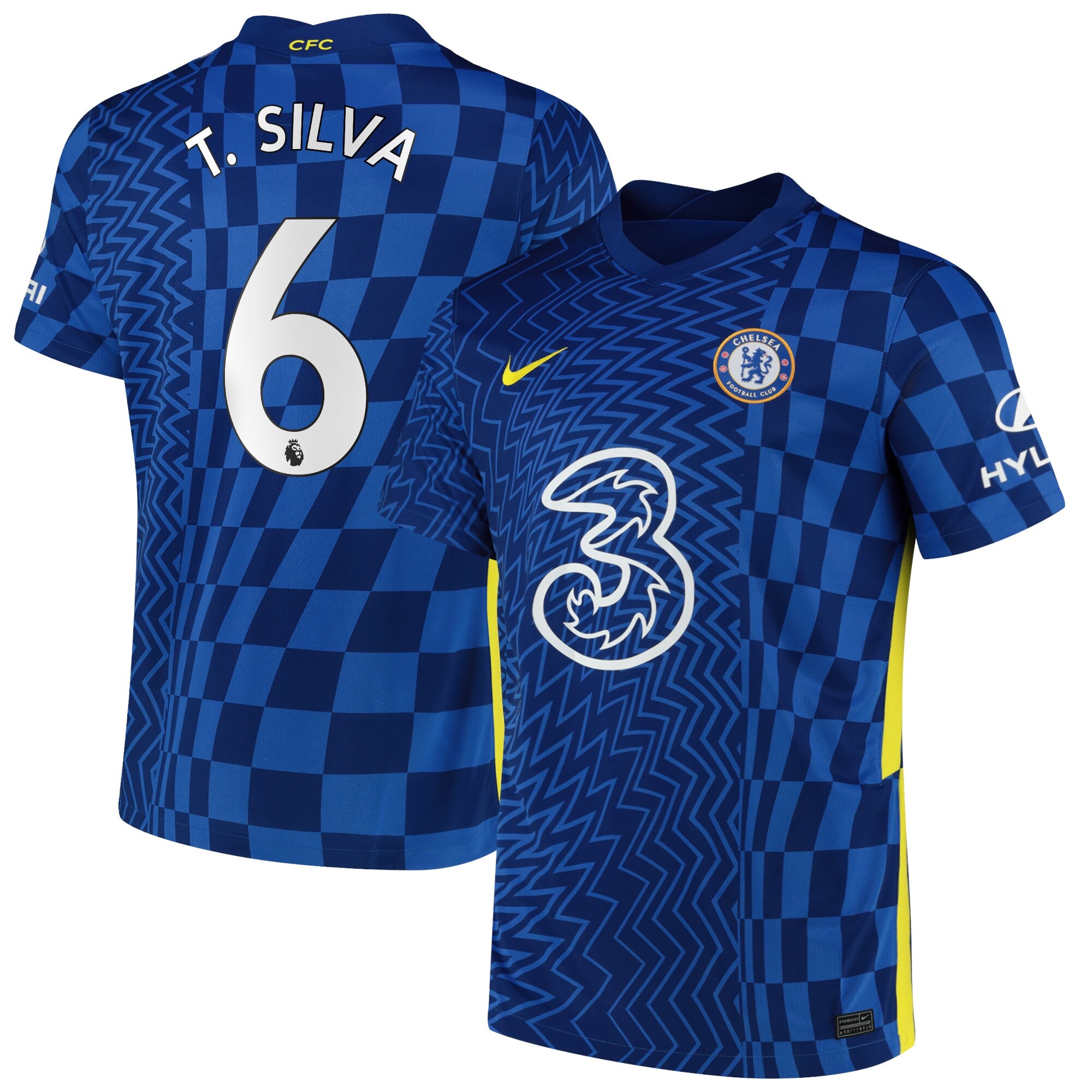 Chelsea Home Stadium Shirt 2021-22 with T. Silva 6 printing