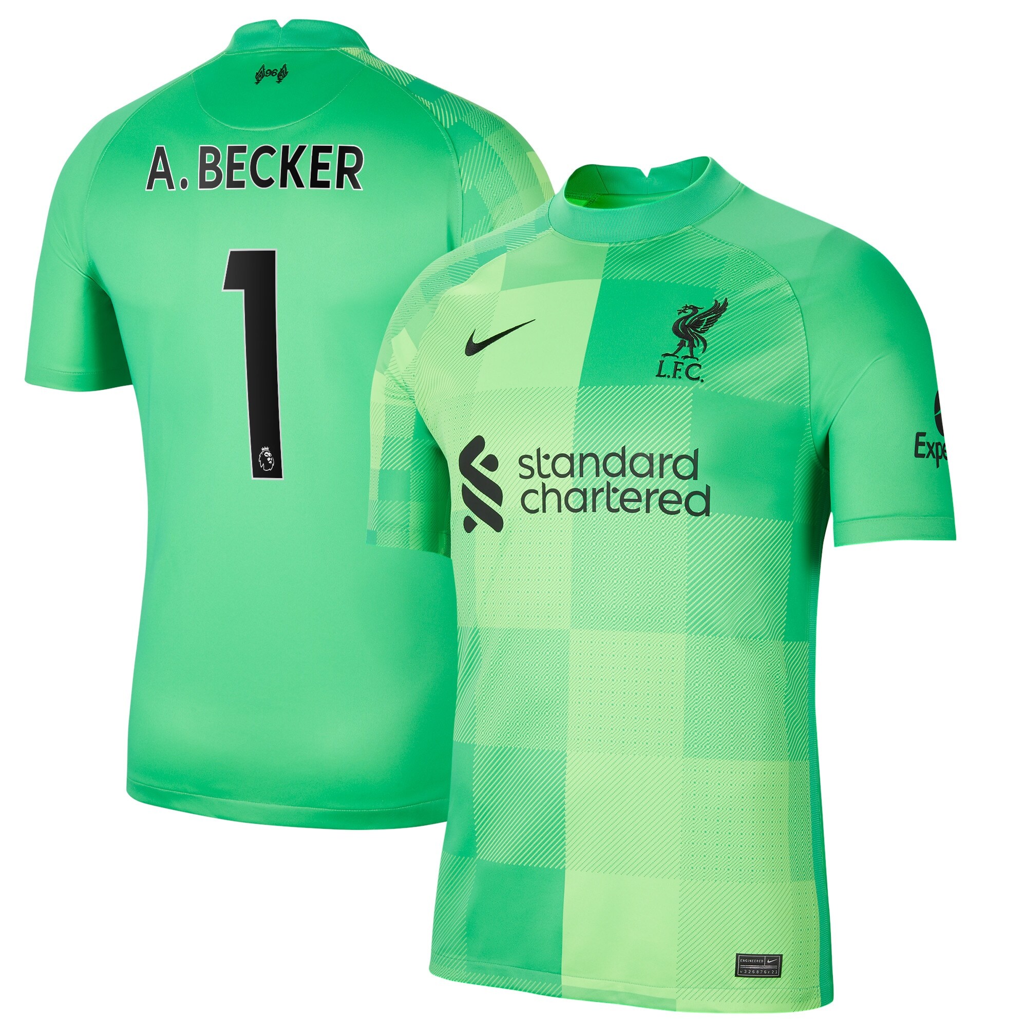 Liverpool Goalkeeper Stadium Shirt 2021-22 with A.Becker 1 printing