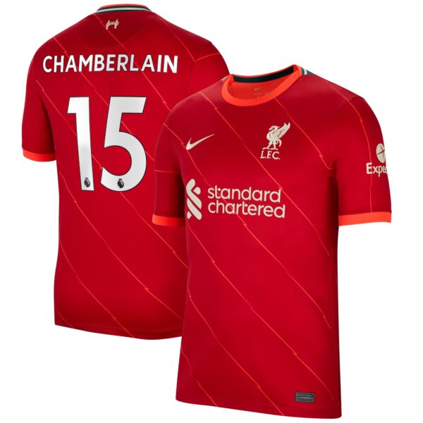 Liverpool Home Stadium Shirt 2021-22 with Chamberlain 15 printing