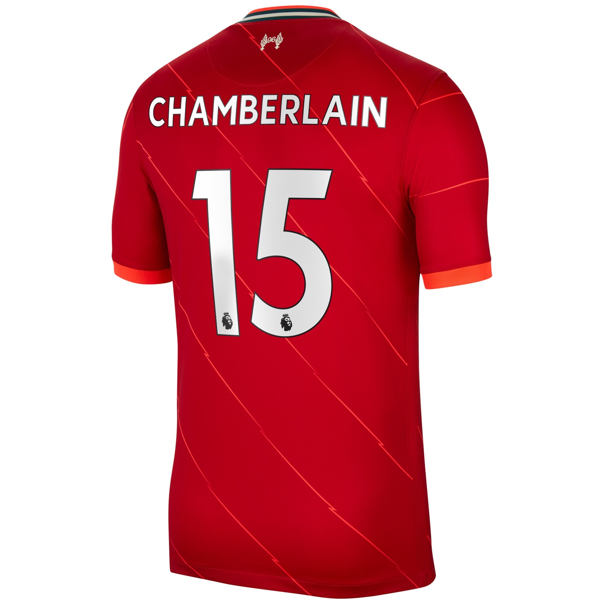 Liverpool Home Stadium Shirt 2021-22 with Chamberlain 15 printing