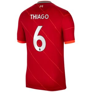 Liverpool Home Stadium Shirt 2021-22 with Thiago 6 printing
