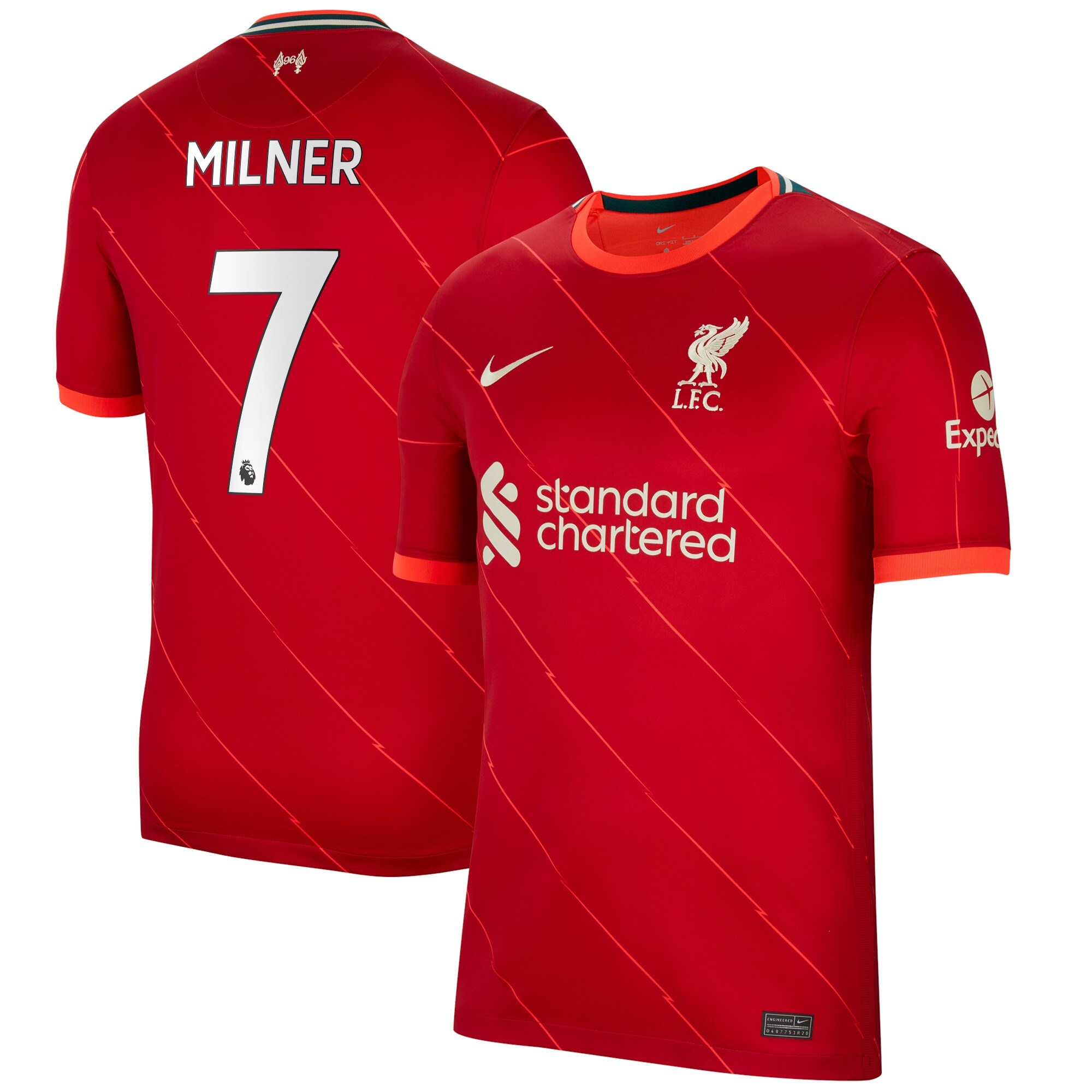 Liverpool Home Stadium Shirt 2021-22 with Milner 7 printing