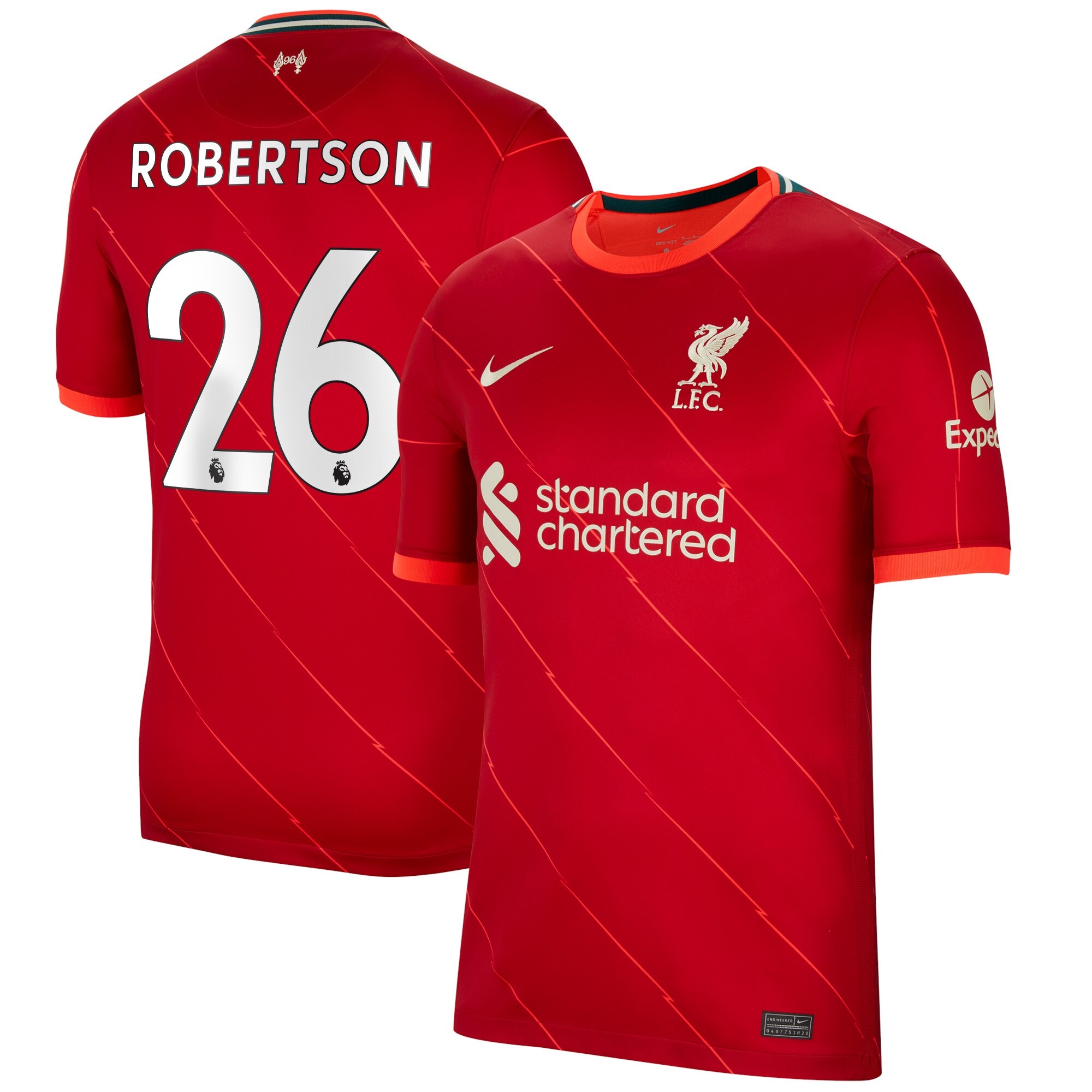 Liverpool Home Stadium Shirt 2021-22 with Robertson 26 printing