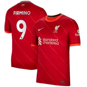 Liverpool Home Stadium Shirt 2021-22 with Firmino 9 printing