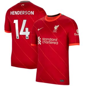 Liverpool Home Stadium Shirt 2021-22 with Henderson 14 printing