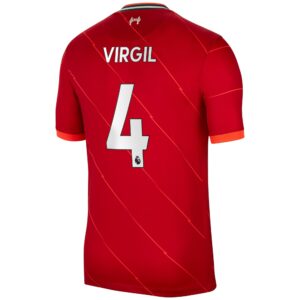 Liverpool Home Stadium Shirt 2021-22 with Virgil 4 printing