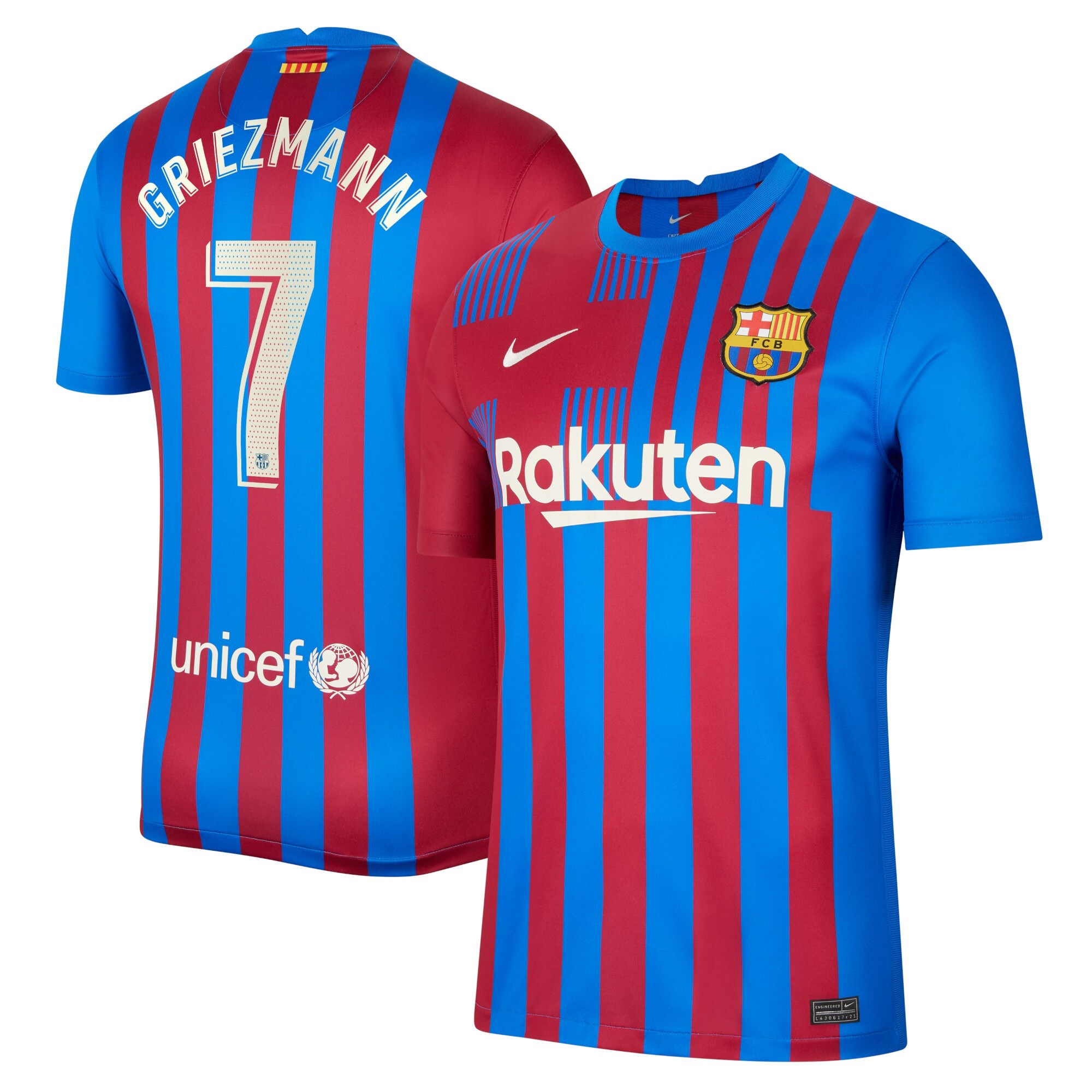 Barcelona Home Stadium Shirt 2021-22 with Griezmann 7 printing