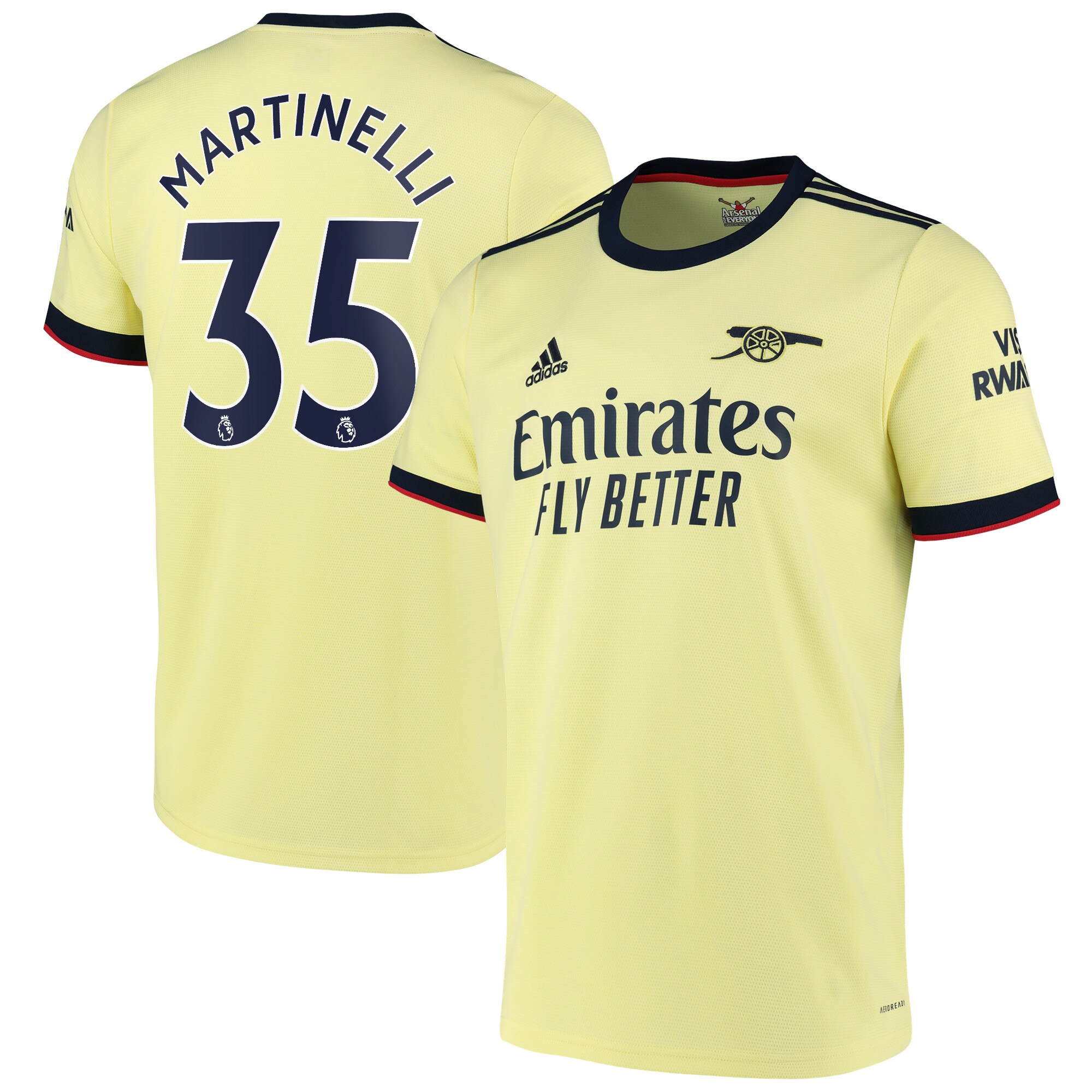 Arsenal Away Shirt 2021-22 with Martinelli 35 printing
