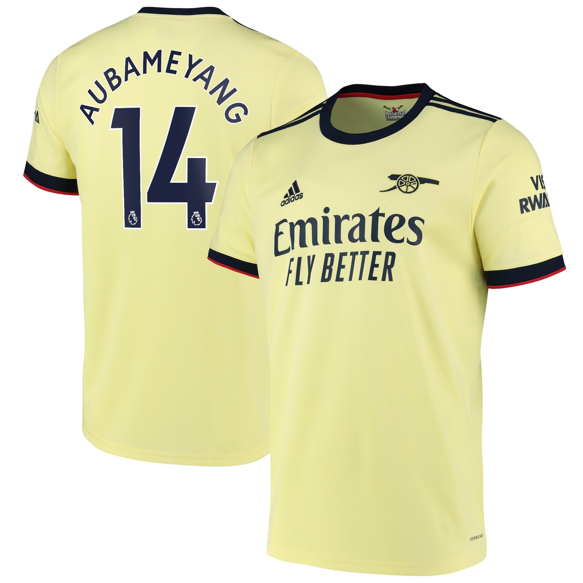 Arsenal Away Shirt 2021-22 with Aubameyang 14 printing