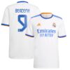 Real Madrid Home Shirt 2021-22 with Benzema 9 printing
