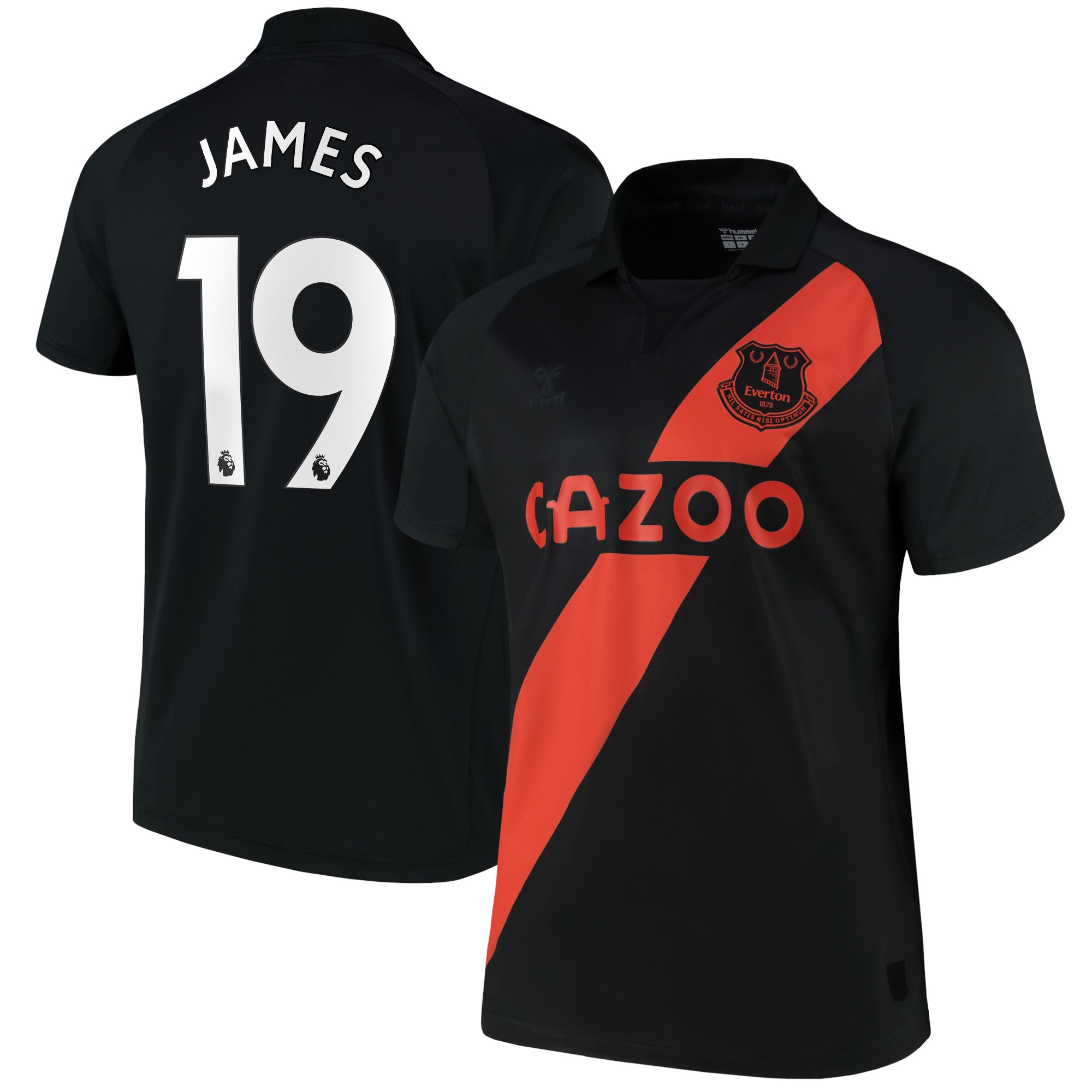 Everton Away Shirt 2021-22 with James 19 printing