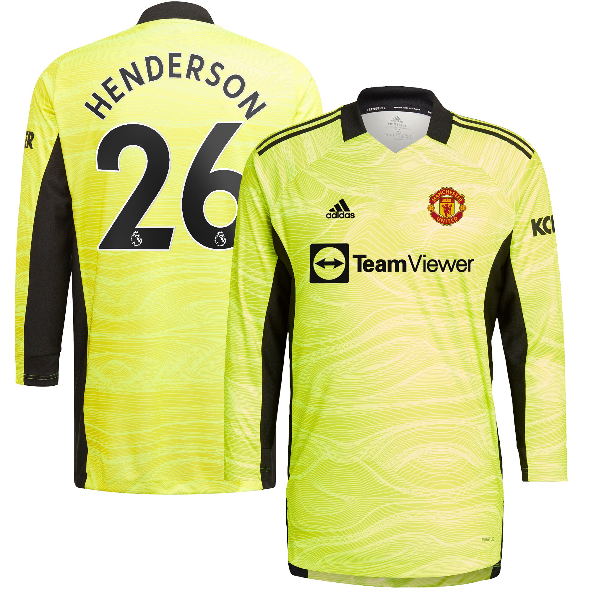 Manchester United Home Goalkeeper Shirt 2021-22 with Henderson 26 printing