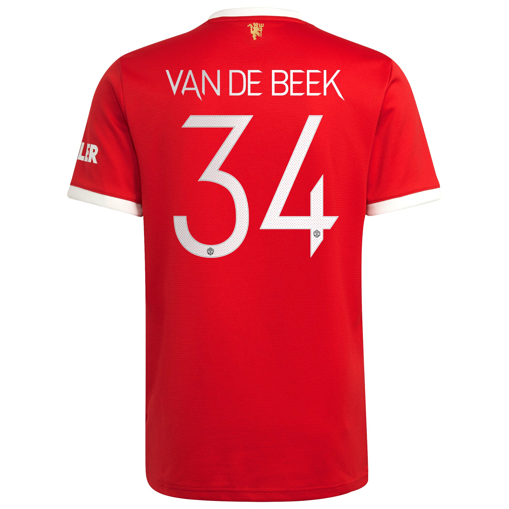 Manchester United Cup Home Shirt 2021-22 with Van De Beek 34 printing