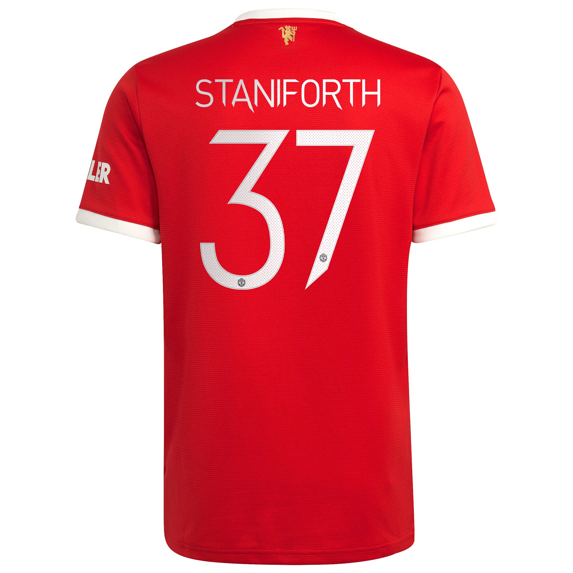 Manchester United Cup Home Shirt 2021-22 with Staniforth 37 printing