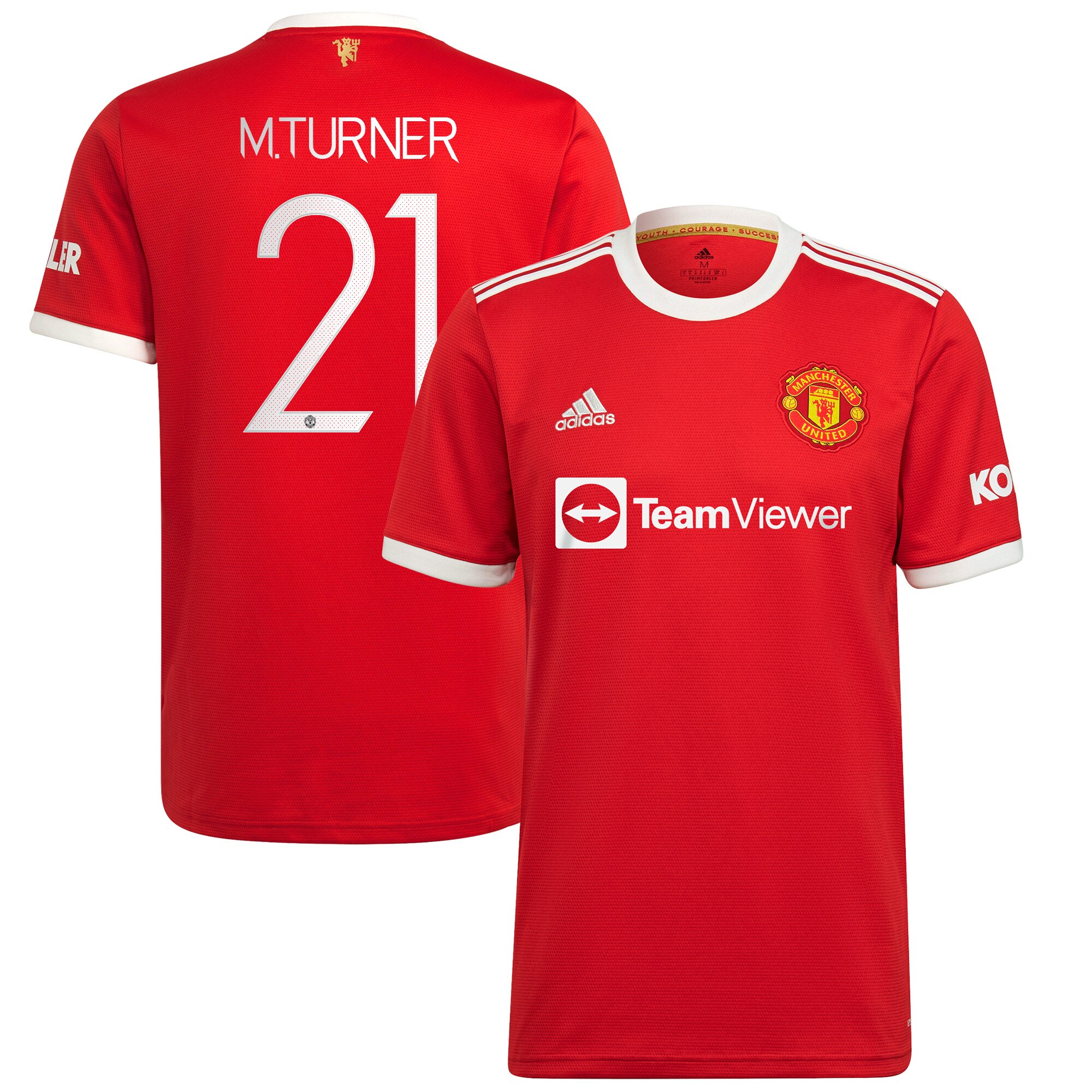 Manchester United Cup Home Shirt 2021-22 with M.Turner 21 printing