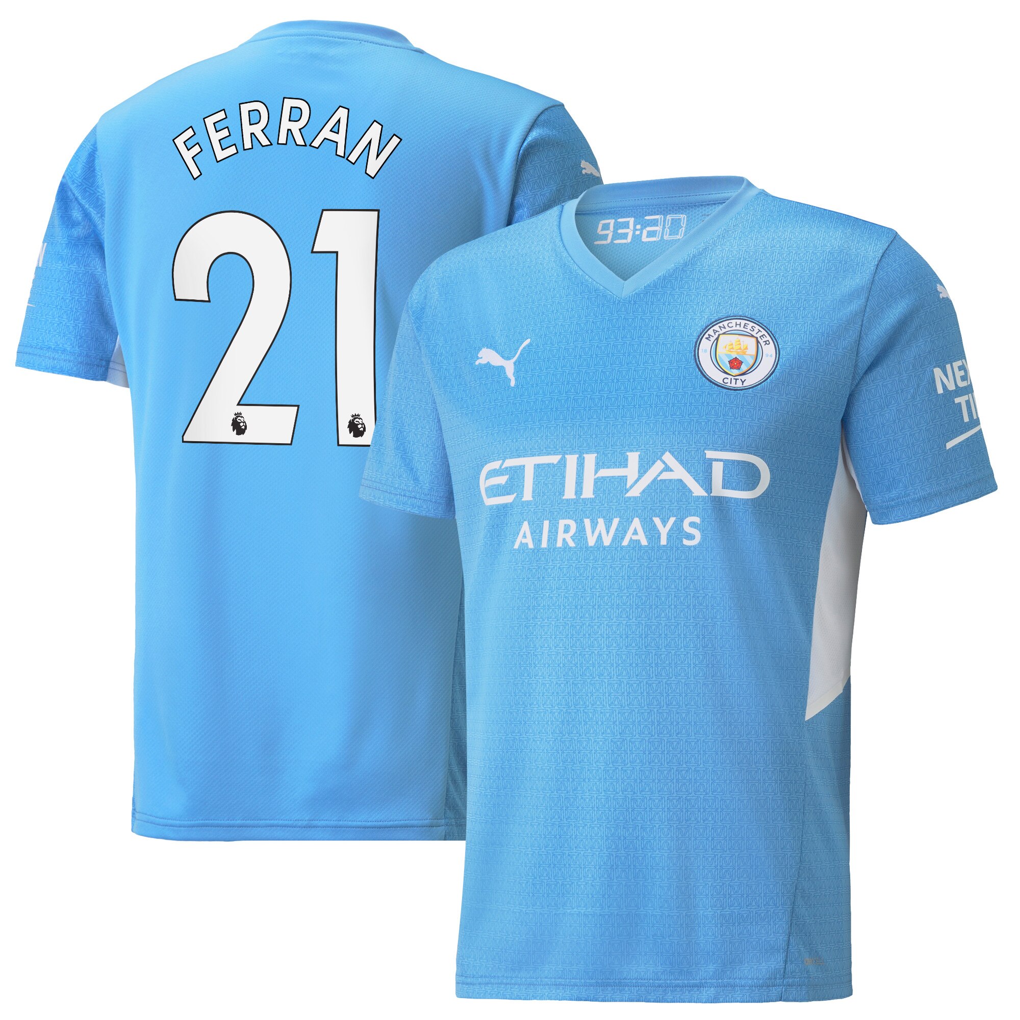 Manchester City Home Shirt 2021-22 with Ferran 21 printing