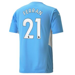 Manchester City Home Shirt 2021-22 with Ferran 21 printing