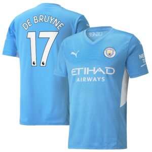 Manchester City Home Shirt 2021-22 with De Bruyne 17 printing
