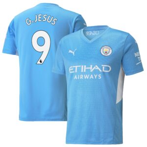 Manchester City Home Shirt 2021-22 with G.Jesus 9 printing