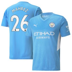 Manchester City Home Shirt 2021-22 with Mahrez 26 printing