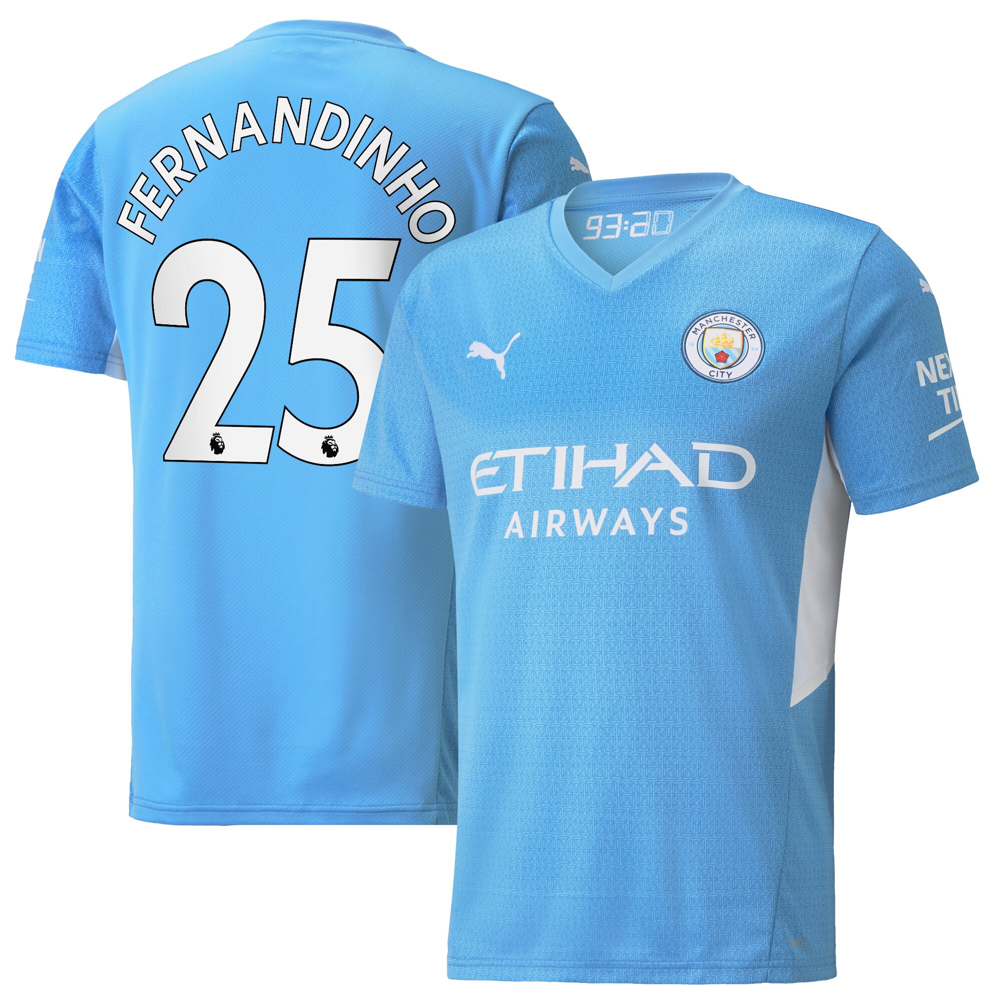 Manchester City Home Shirt 2021-22 with Fernandinho 25 printing