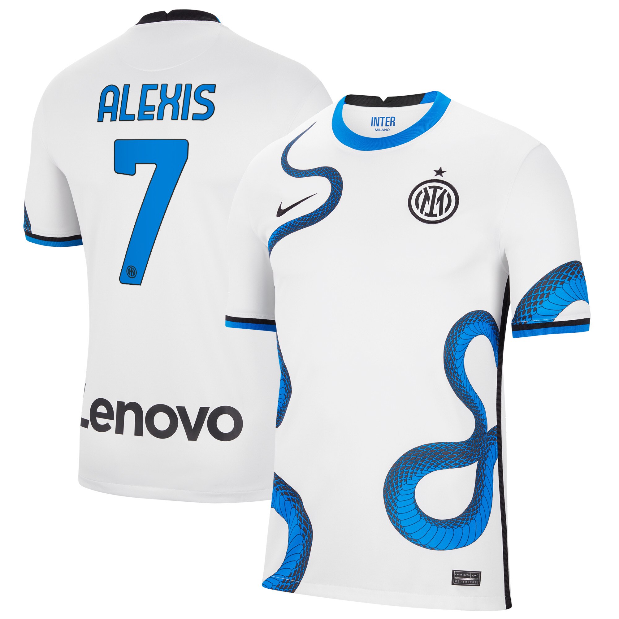 Inter Milan Away Stadium Shirt 2021-22 with Alexis 7 printing