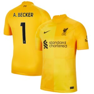 Liverpool Goalkeeper Stadium Shirt 2021-22 with A.Becker 1 printing