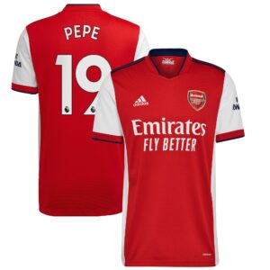 Arsenal Home Shirt 2021-22 with Pepe 19 printing