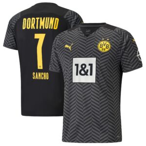 Borussia Dortmund Away Shirt 2021-22 with Sancho 7 printing