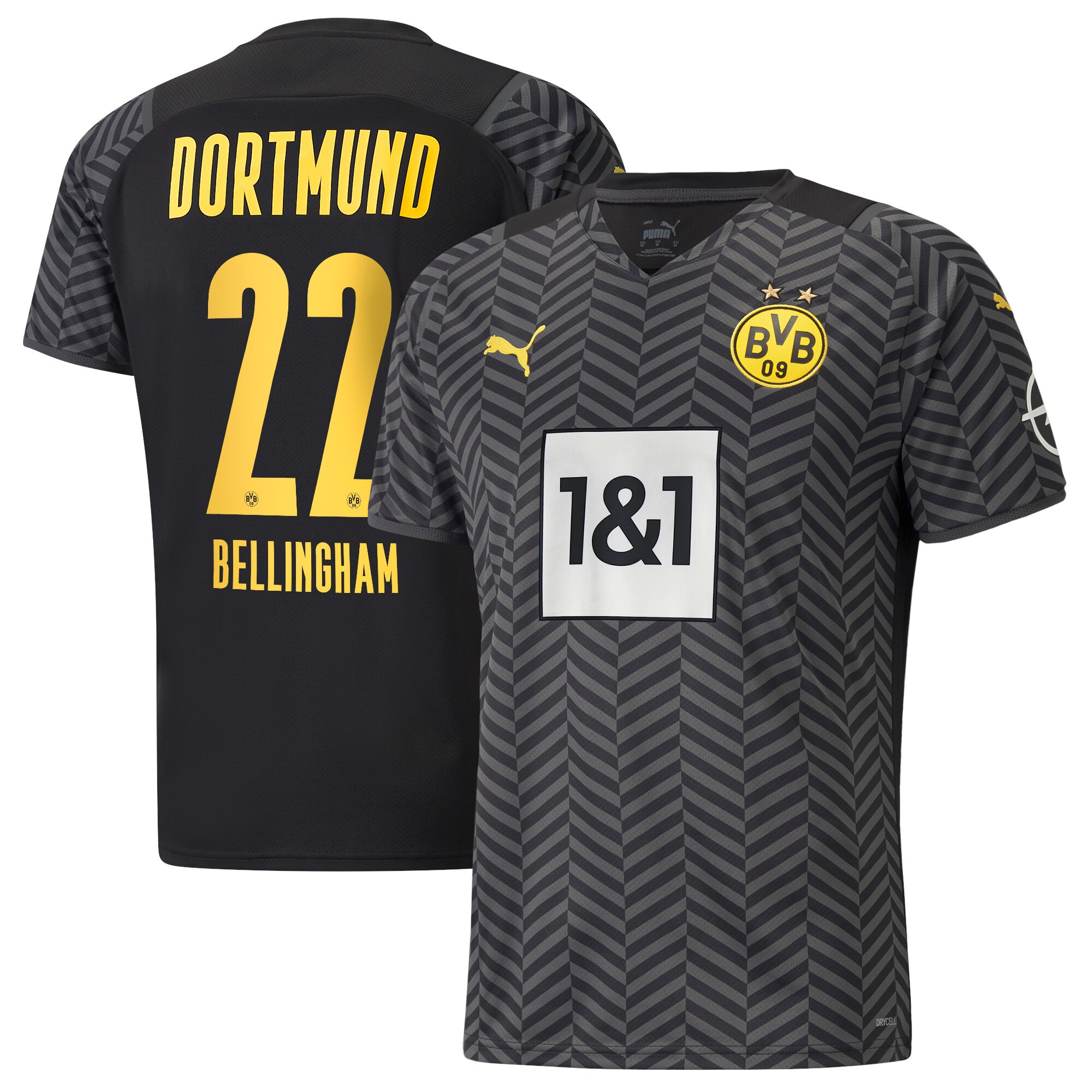 Borussia Dortmund Away Shirt 2021-22 with Bellingham 22 printing