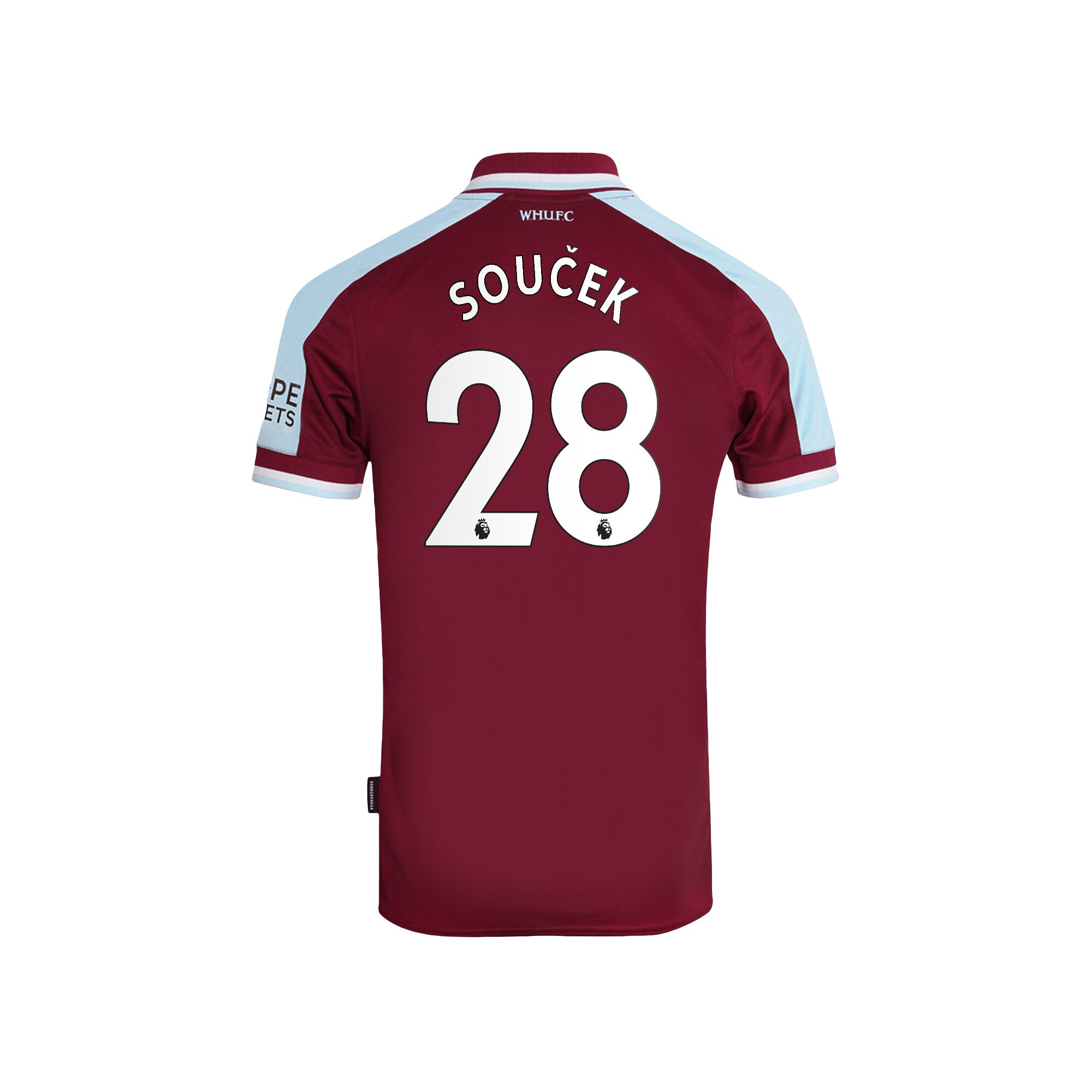 West Ham United Home Shirt 2021-22 with Soucek 28 printing