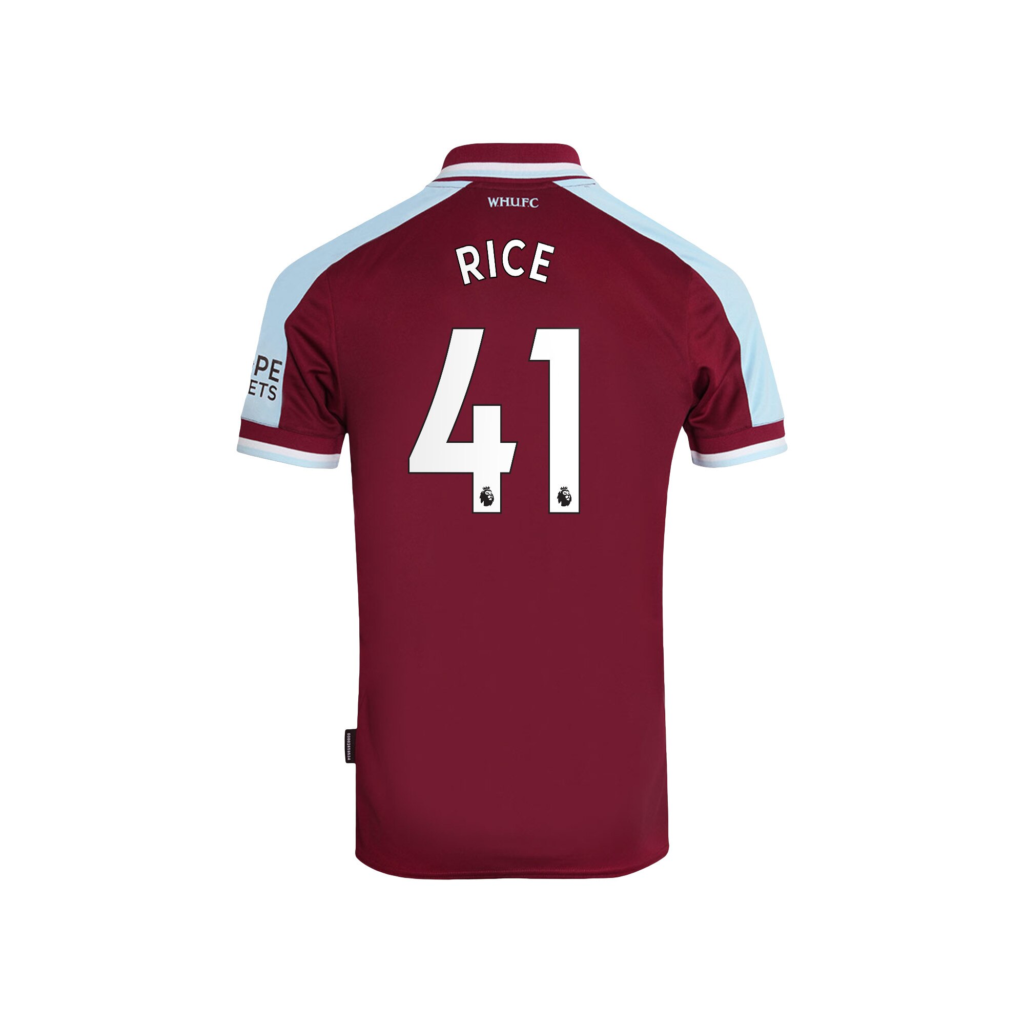West Ham United Home Shirt 2021-22 with Rice 41 printing