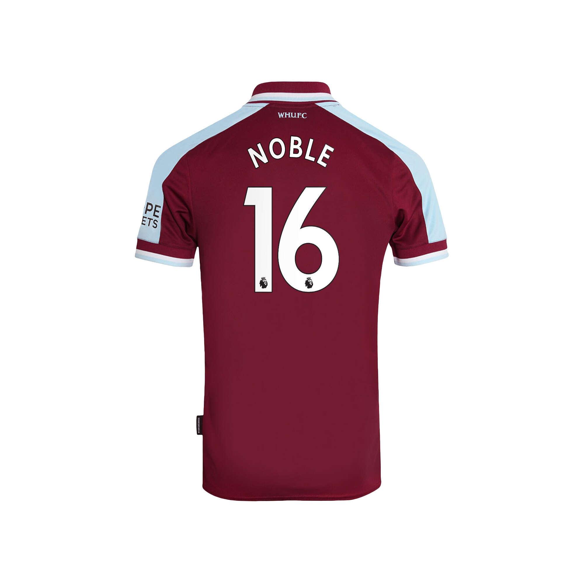 West Ham United Home Shirt 2021-22 with Noble 16 printing