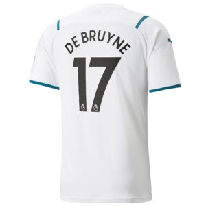 Manchester City Away Shirt 2021-22 with De Bruyne 17 printing