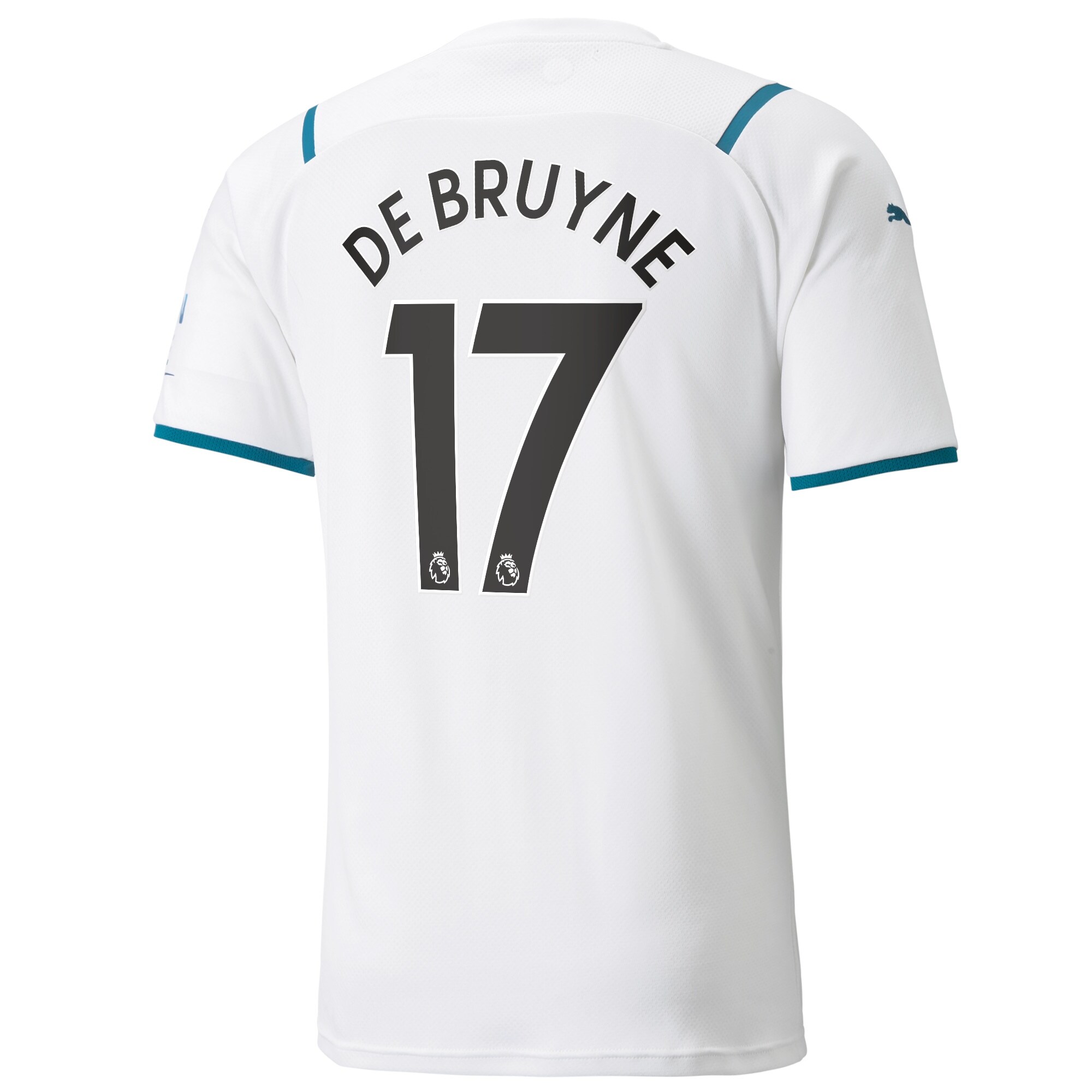Manchester City Away Shirt 2021-22 with De Bruyne 17 printing