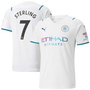 Manchester City Away Shirt 2021-22 with Sterling 7 printing