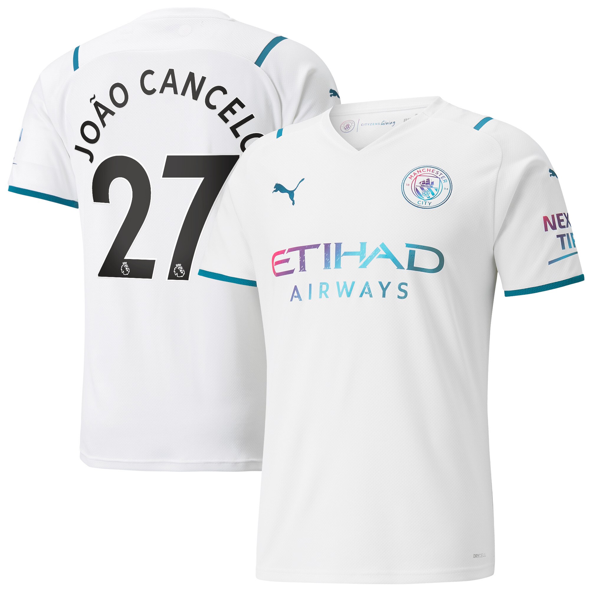 Manchester City Away Shirt 2021-22 with João Cancelo 27 printing