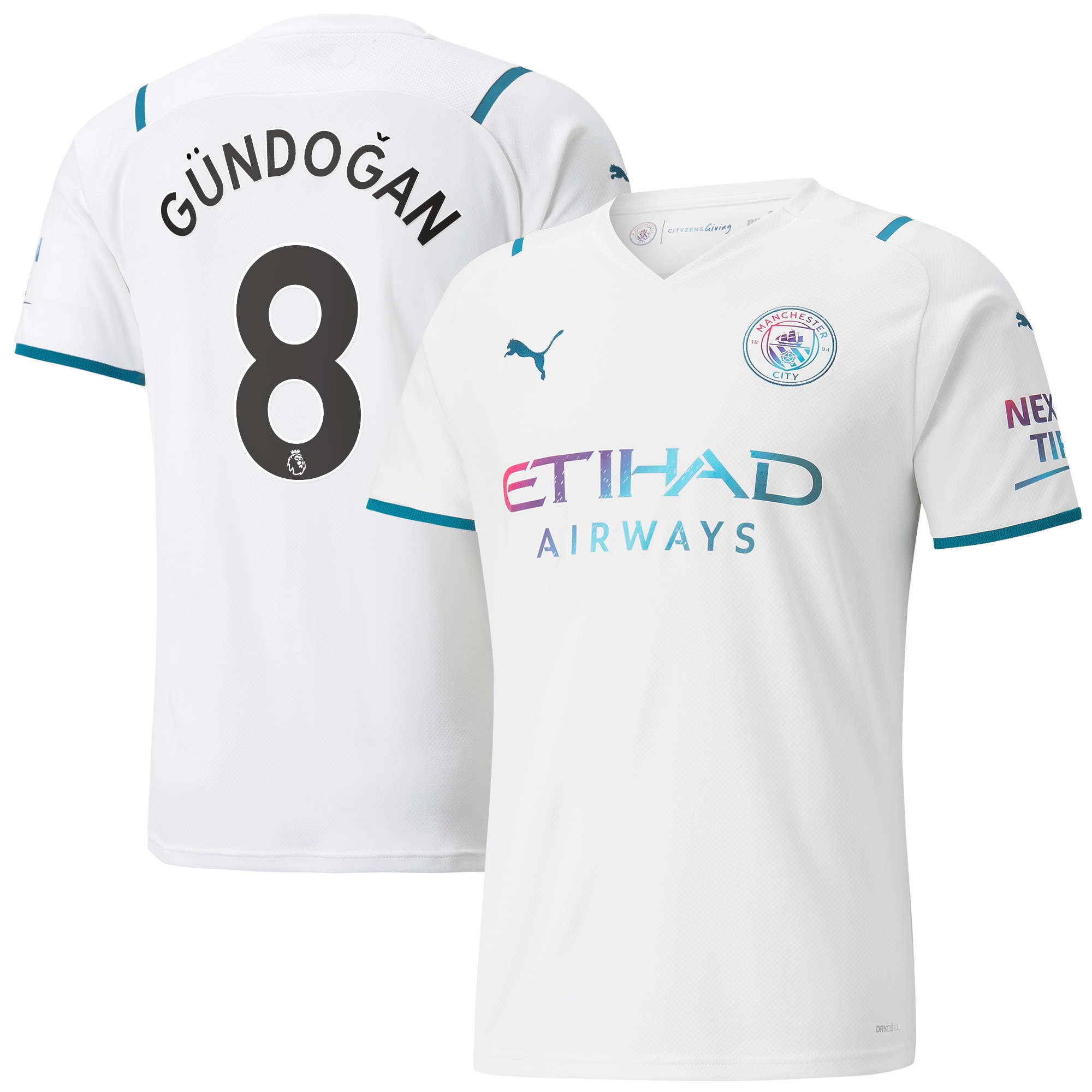 Manchester City Away Shirt 2021-22 with Gündogan 8 printing