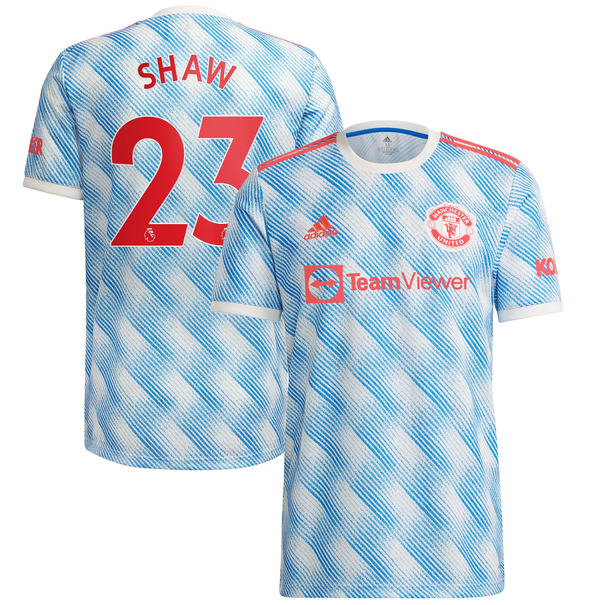 Manchester United Away Shirt 2021-22 with Shaw 23 printing