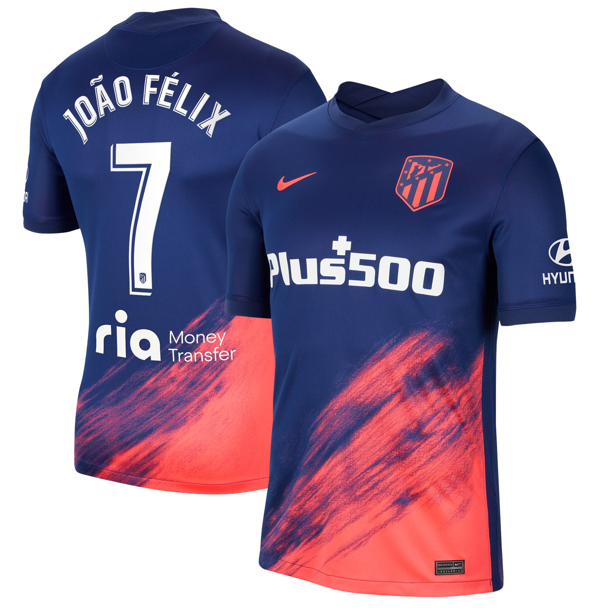 Atlético de Madrid Away Stadium Shirt 2021-22 with João Félix 7 printing