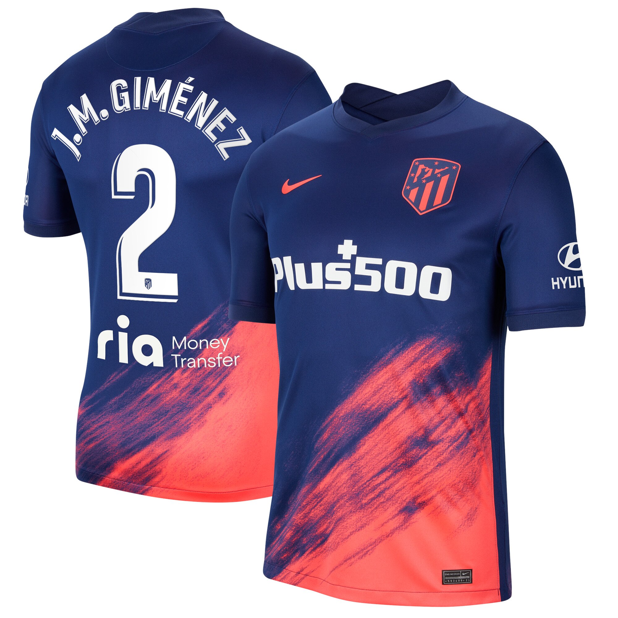 Atlético de Madrid Away Stadium Shirt 2021-22 with J.M. Giménez 2 printing