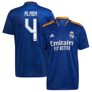 Real Madrid Away Shirt 2021-22 with Alaba 4 printing