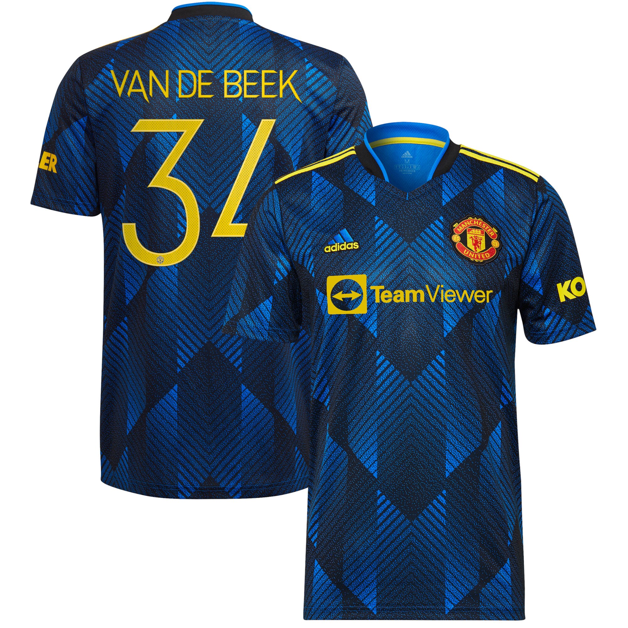 Manchester United Cup Third Shirt 2021-22 with Van De Beek 34 printing