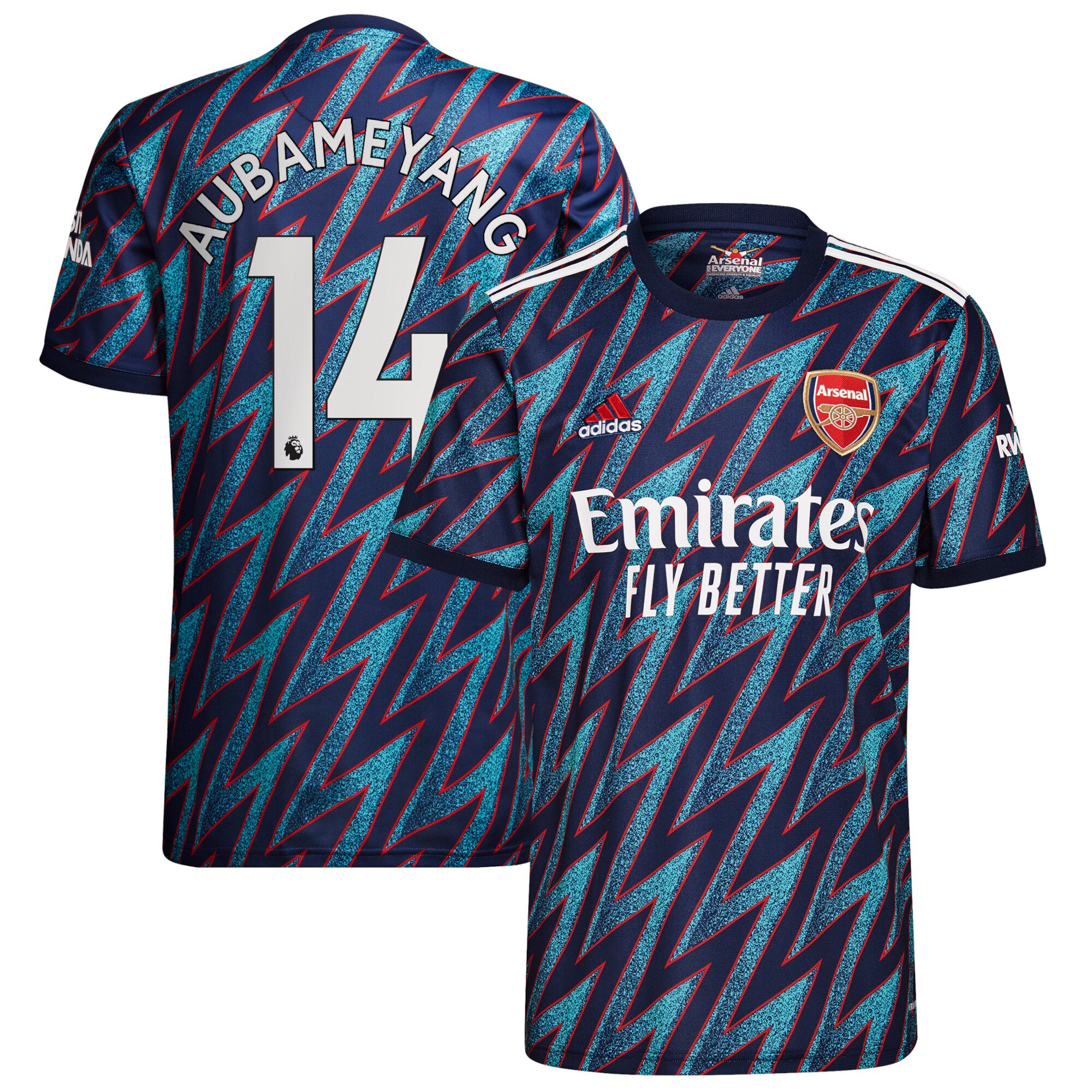 Arsenal Third Shirt 2021-22 with Aubameyang 14 printing