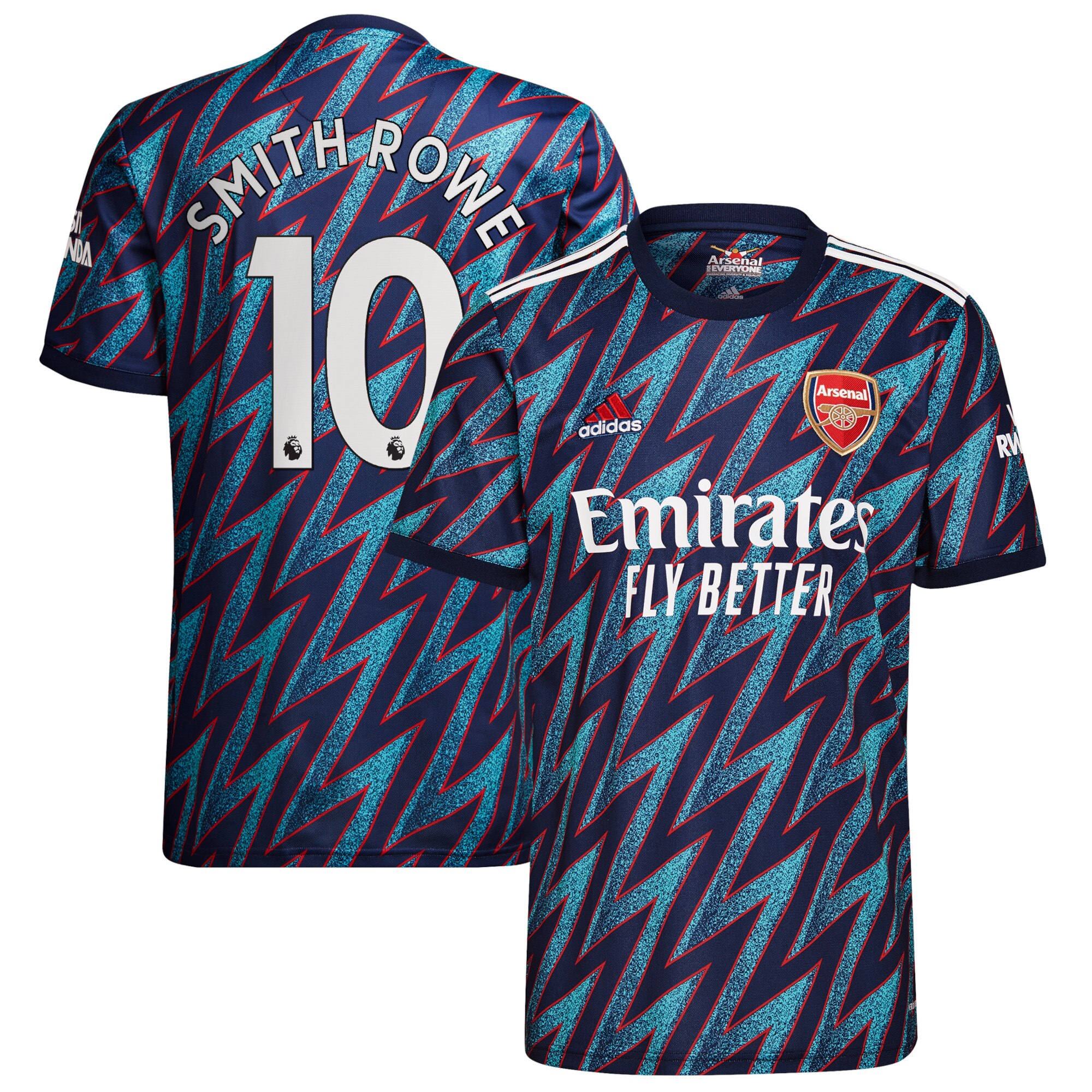 Arsenal Third Shirt 2021-22 with Smith Rowe 10 printing