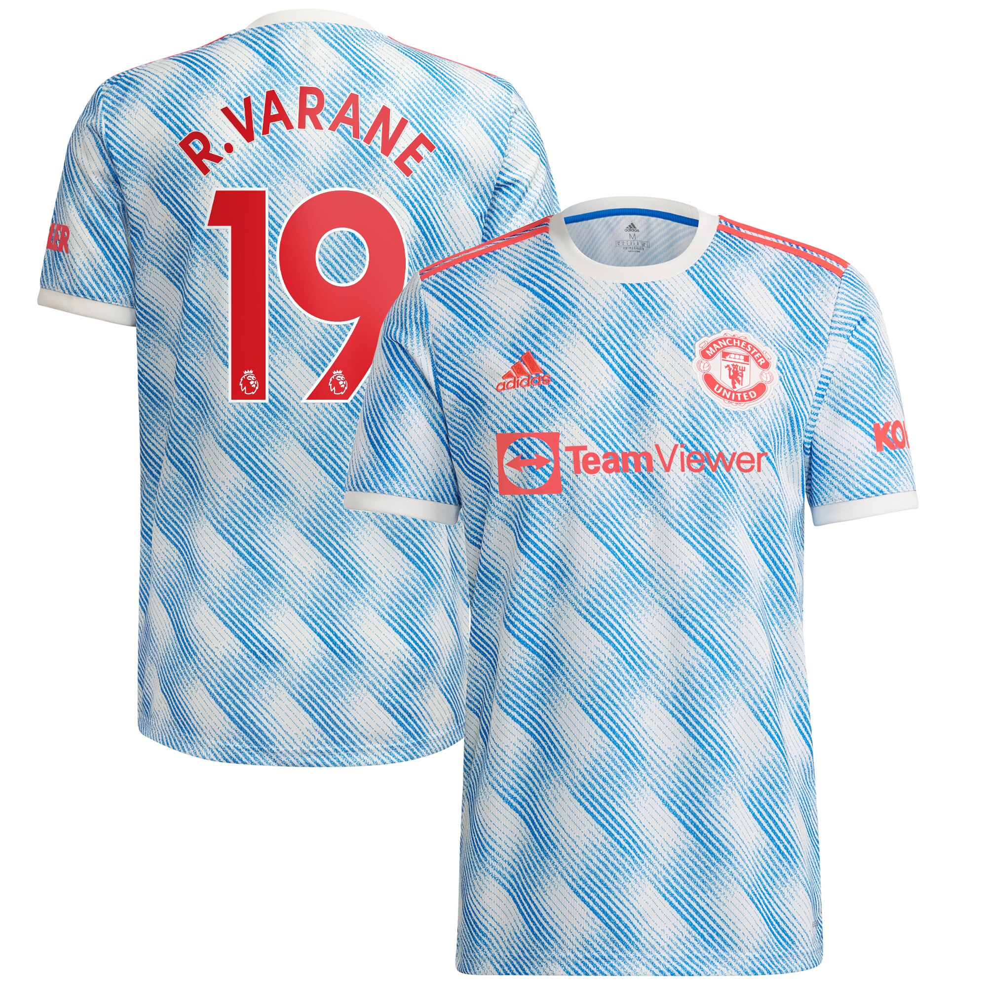Manchester United Away Shirt 2021-22 with R.Varane 19 printing
