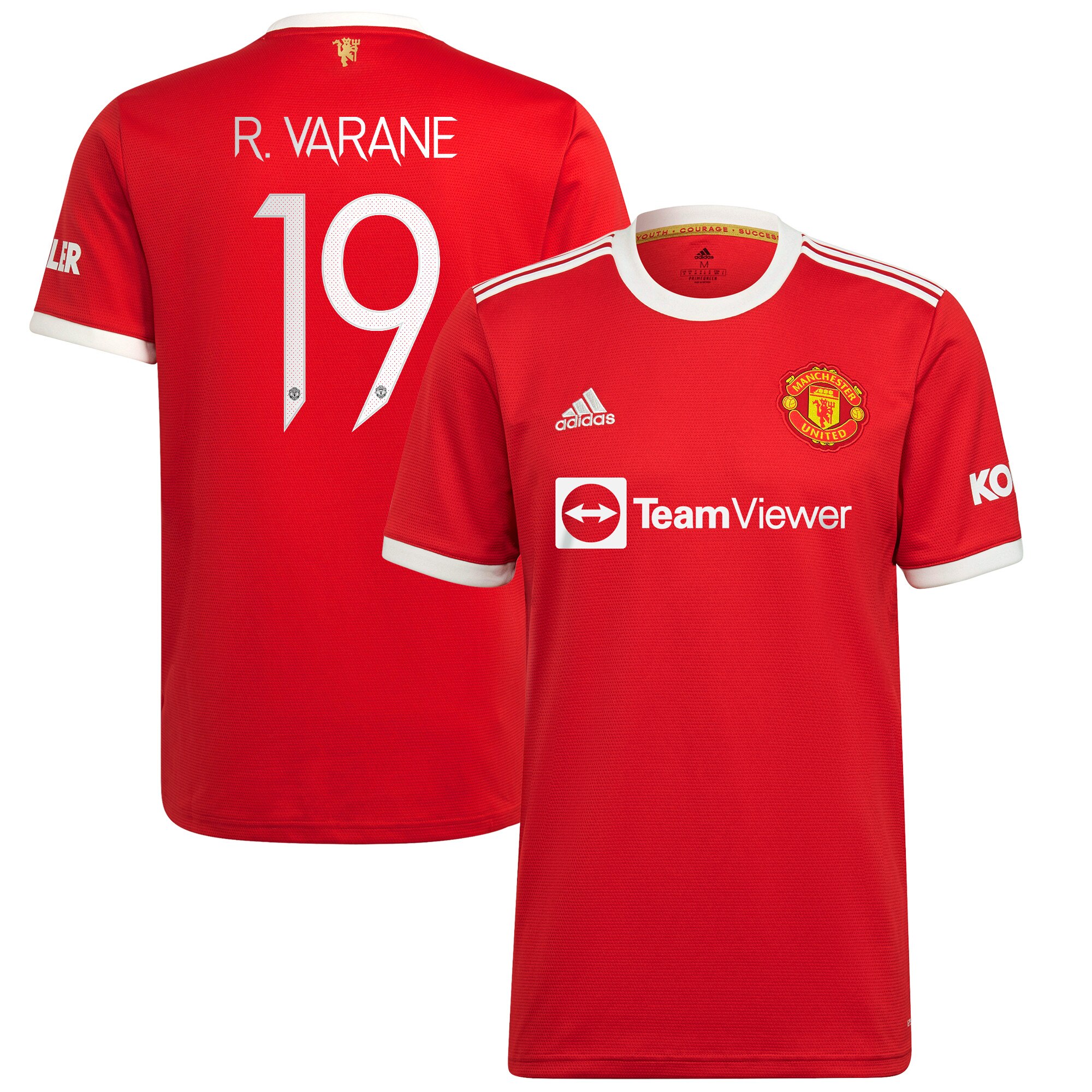 Manchester United Cup Home Shirt 2021-22 with R.Varane 19 printing