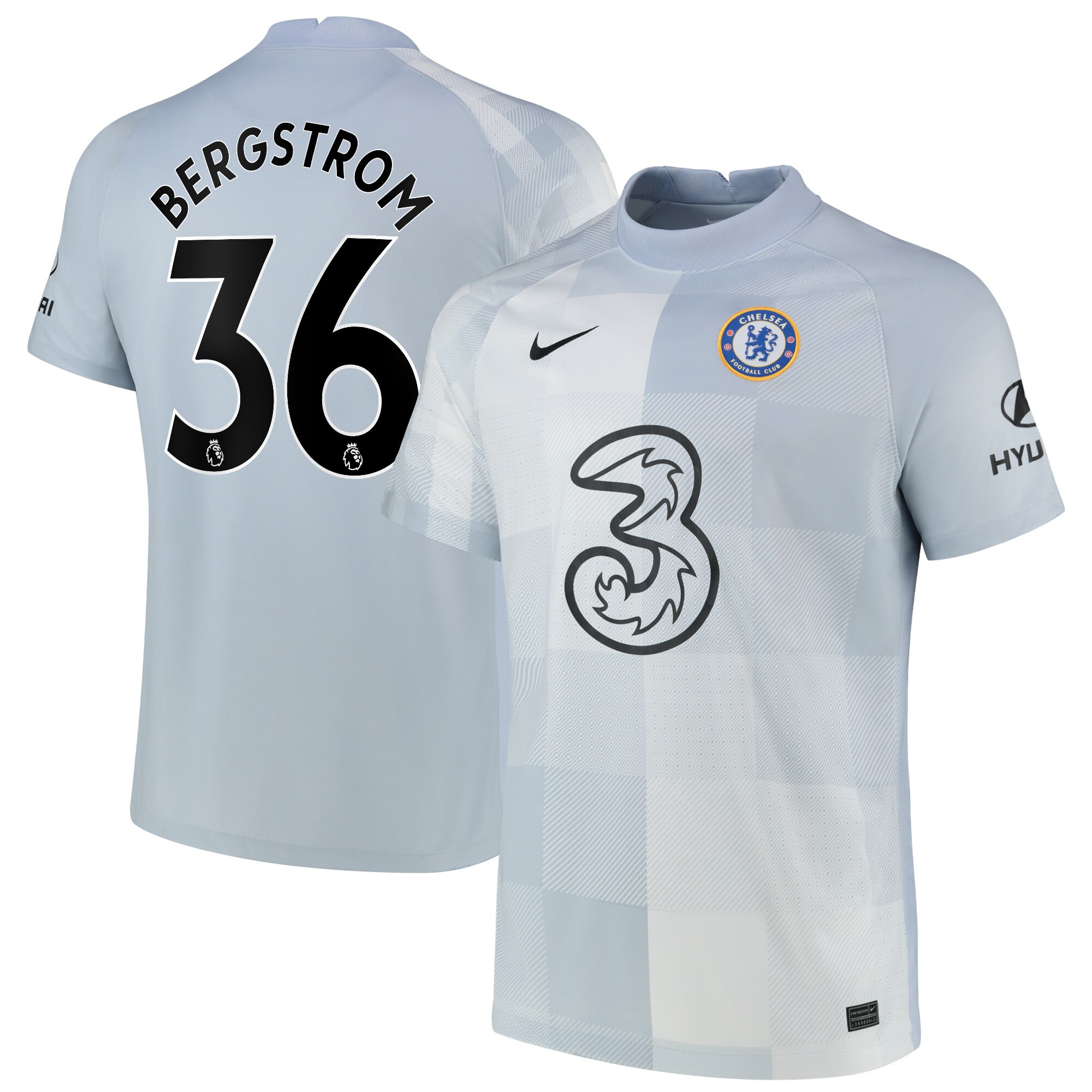 Chelsea Goalkeeper Stadium Shirt 2021-22 with Bergstrom 36 printing