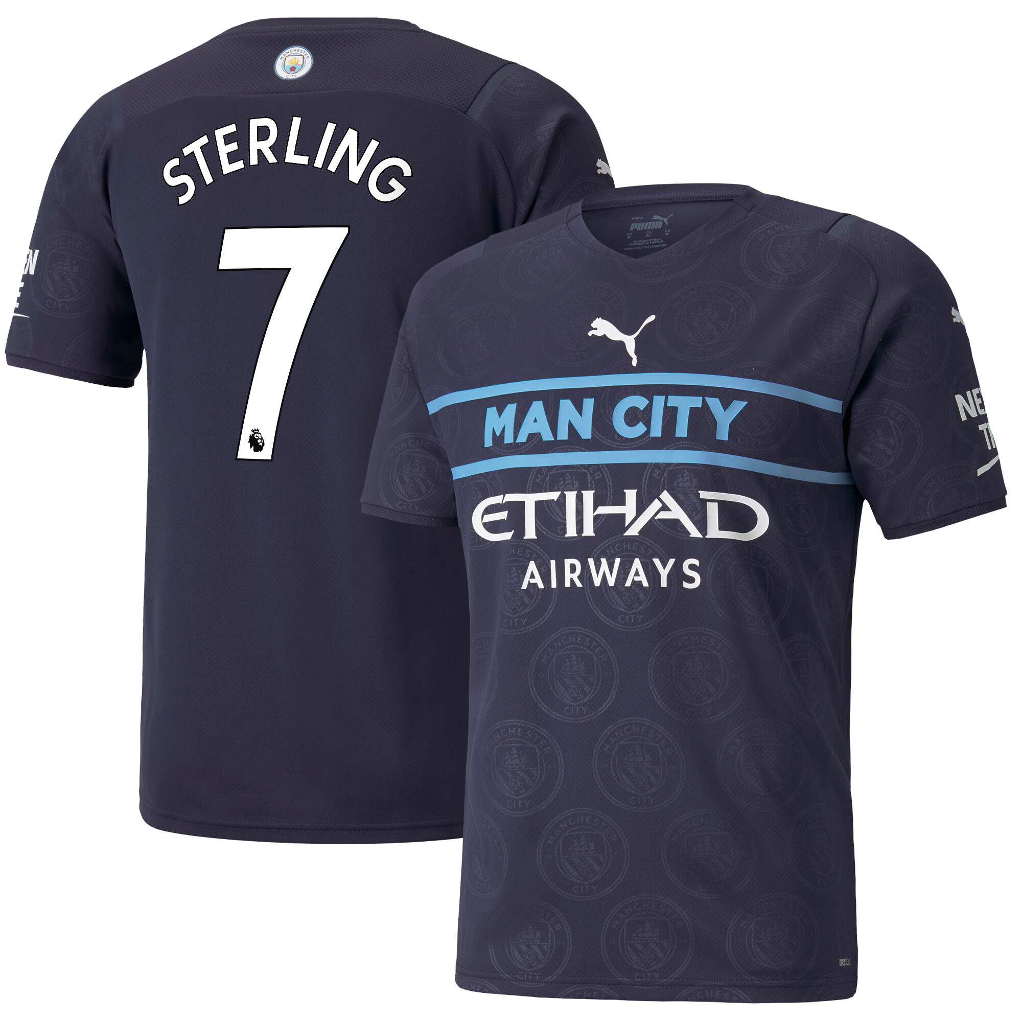 Manchester City Third Shirt 2021-22 with Sterling 7 printing